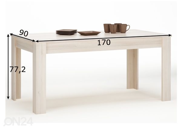 Обеденный стол Rubis 90x170 cм размеры