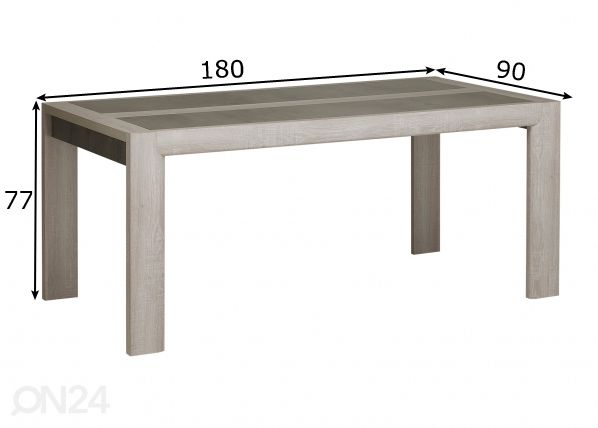 Обеденный стол Sandro 180x90 cm размеры