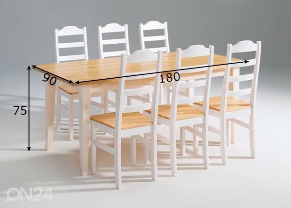 Обеденный стол Scala 90x180 cm размеры