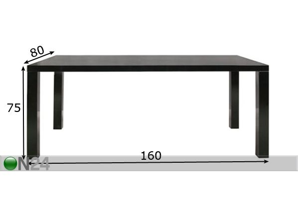 Обеденный стол Silva 80x160 см размеры