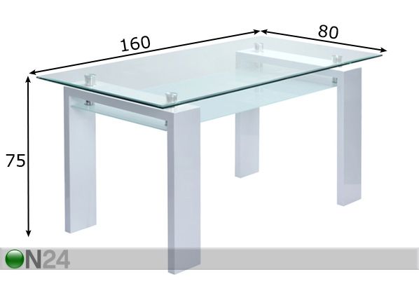 Обеденный стол Sorrento 160x80 cm размеры