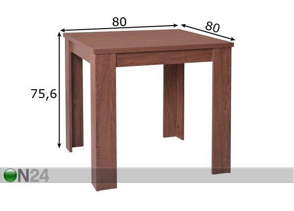 Обеденный стол Standard 80x80 cm размеры