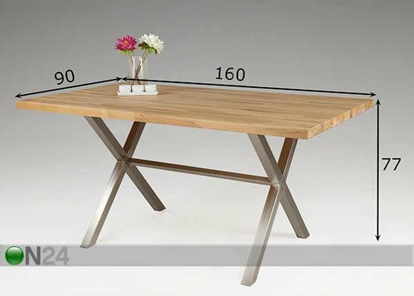 Обеденный стол Tessa 90x160 cm размеры