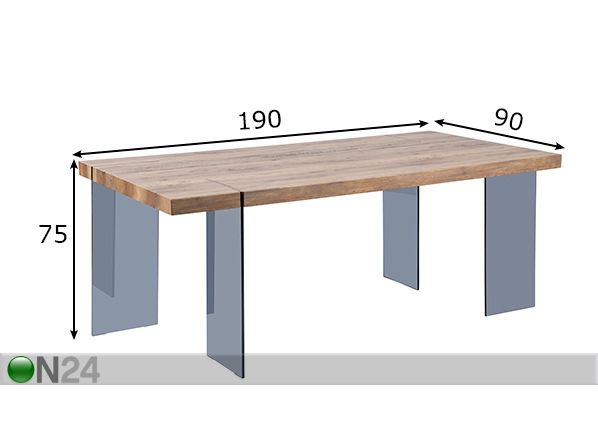 Обеденный стол Texas 90x190 cm размеры