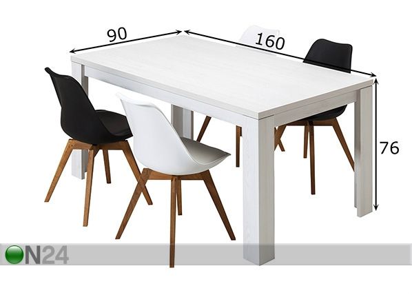 Обеденный стол Tio and You 90x160 cm размеры