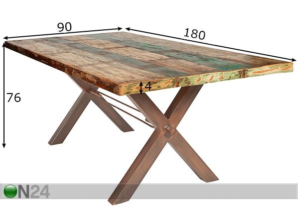 Обеденный стол Tisch 90x180 cm размеры