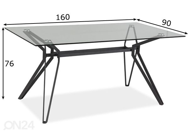 Обеденный стол Tivoli 90x160 cm размеры