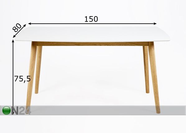 Обеденный стол Tokyo 80x150 cm размеры