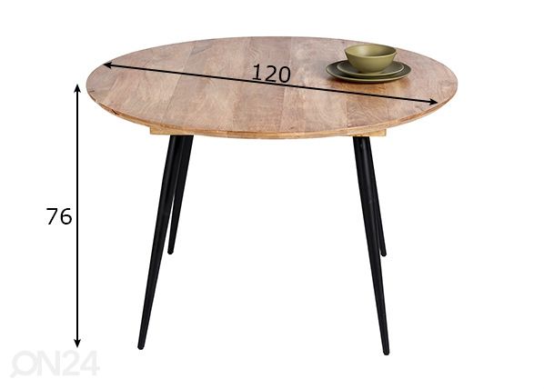 Обеденный стол Tom Tailor Ø120 cm размеры