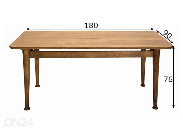 Обеденный стол Tom Tailor 180x90 cm размеры