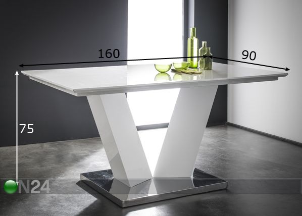 Обеденный стол V 90x160 cm размеры