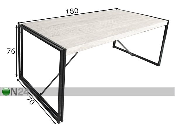 Обеденный стол White Panama 180x70 cm размеры