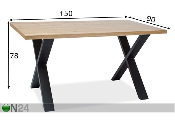 Обеденный стол Xaviero II 150x90 cm размеры