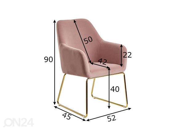 Обеденный стул, розовый размеры