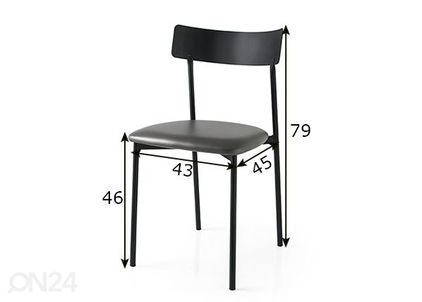 Обеденный стул Clip, 2 шт размеры