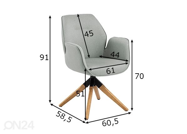 Обеденный стул Ly размеры