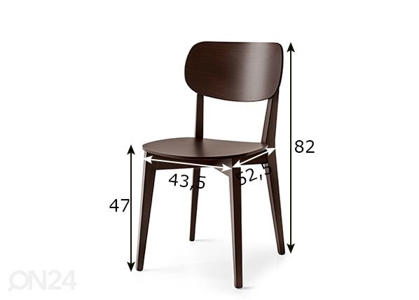 Обеденный стул Robinson, 2 шт размеры