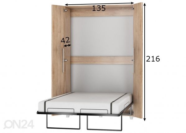 Откидная кровать-шкаф 120x200 cm размеры