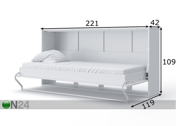 Откидная кровать-шкаф Invento 90x200 cm размеры