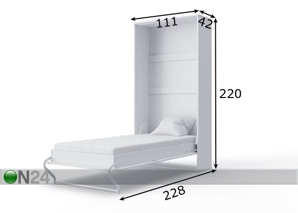 Откидная кровать-шкаф Invento 90x200 cm размеры