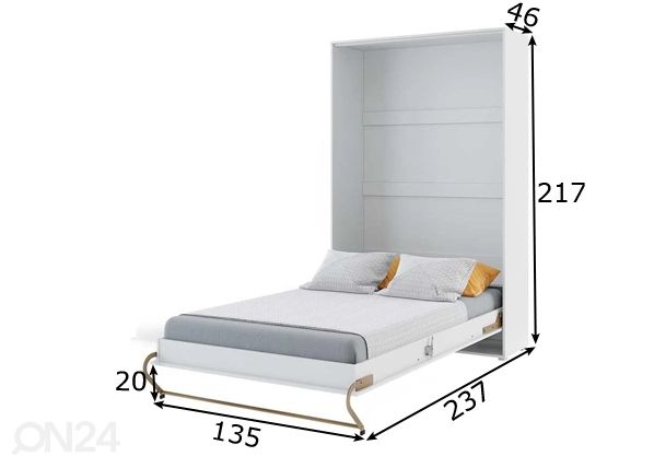 Откидная кровать-шкаф Lenart CONCEPT PRO 120x200 cm размеры