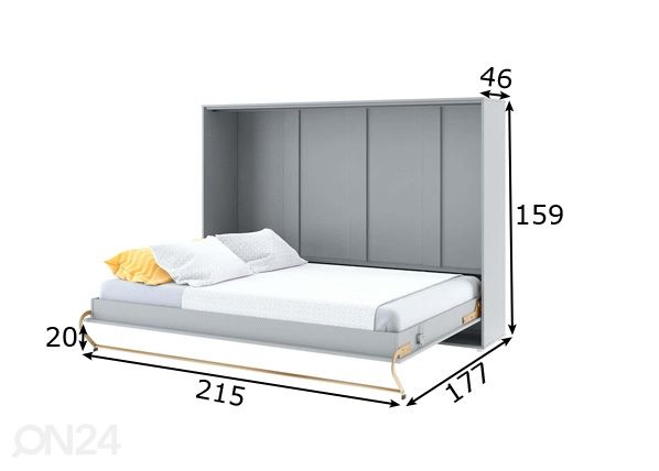 Откидная кровать-шкаф Lenart CONCEPT PRO 140x200 cm размеры