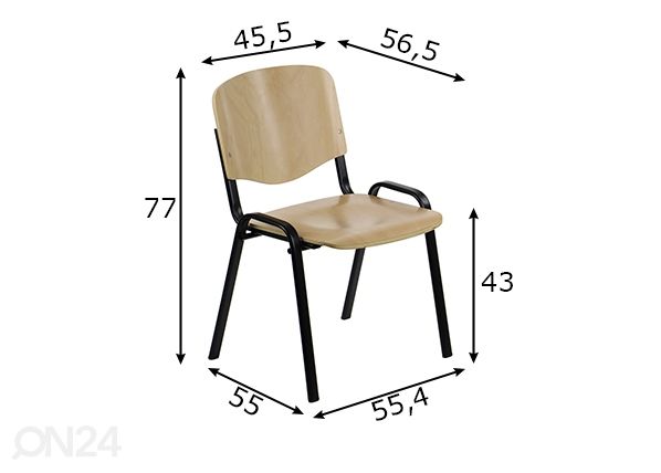 Офисные стулья 2 шт, бук размеры