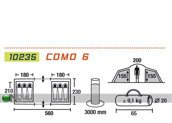 Палатка High Peak Como 6 серый / темно-серый размеры