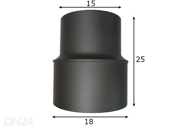 Переходник на дымовую трубу Ø18/Ø15 cm размеры
