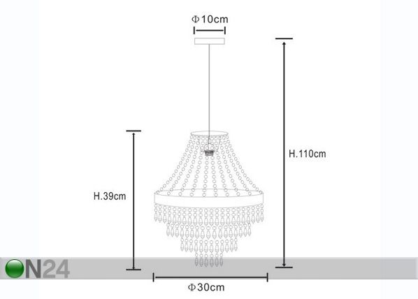 Подвесной светильник Braga Ø 30 см размеры