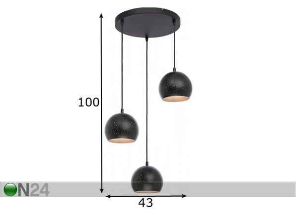 Подвесной светильник Brillo Black размеры