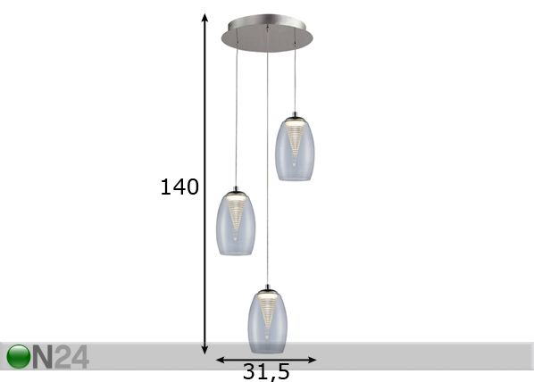 Подвесной светильник Enzo-3 LED размеры