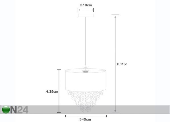 Подвесной светильник Evora Ø 40 см размеры