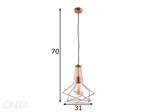 Подвесной светильник Oro Copper Ø 31 см размеры