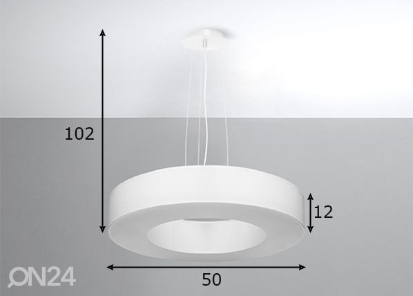 Подвесной светильник Saturno slim 50 cm, белый размеры