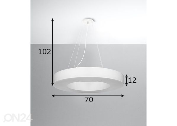Подвесной светильник Saturno slim 70 cm, белый размеры