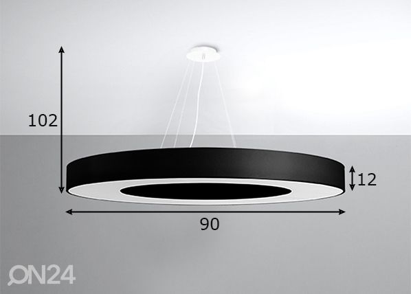 Подвесной светильник Saturno slim 90 cm, черный размеры