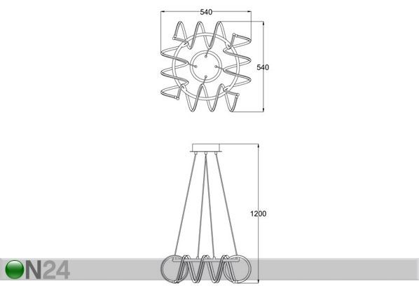 Подвесной светильник Scroll LED размеры