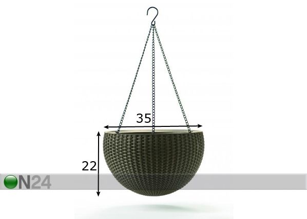 Подвесной цветочный горшок Keter Sphere Planter, mocha размеры