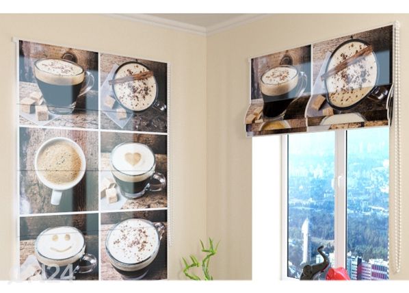 Полупрозрачная римская штора Coffee Smile 100x120 cm
