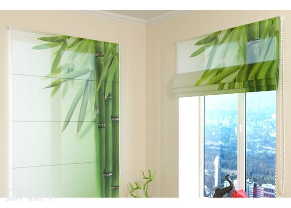 Полупрозрачная римская штора Green Bamboo 2 100x120 cm