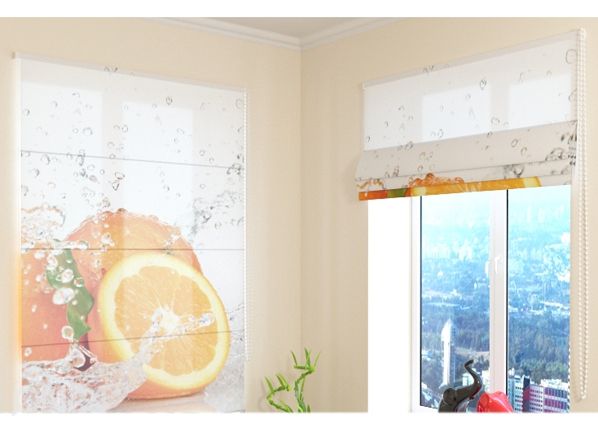 Полупрозрачная римская штора Juicy Orange 100x120 cm