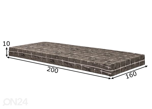Поролоновый матрас в рулоне 160x200x10 cm размеры