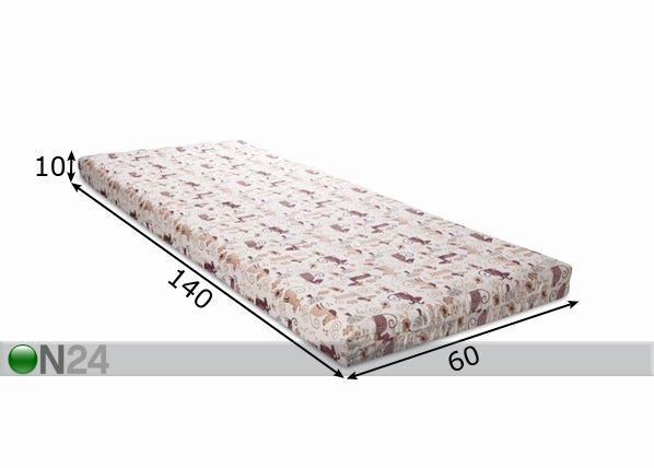 Поролоновый матрас Hypnos Hopp 60x140x10 cm размеры