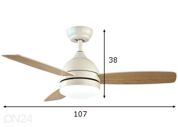 Потолочный вентилятор/светильник 60 Вт размеры