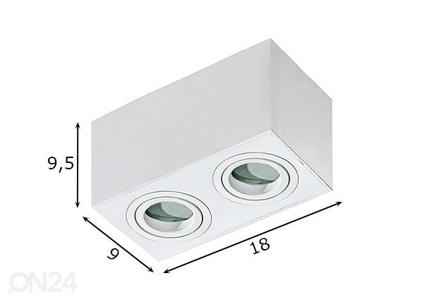 Потолочный светильник Brant 2 square размеры