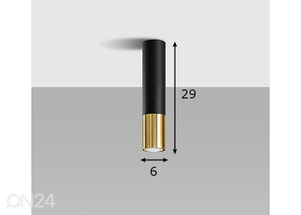 Потолочный светильник Loopez, чёрный/золотистый размеры