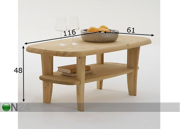 Придиванный столик 61x116 cm размеры