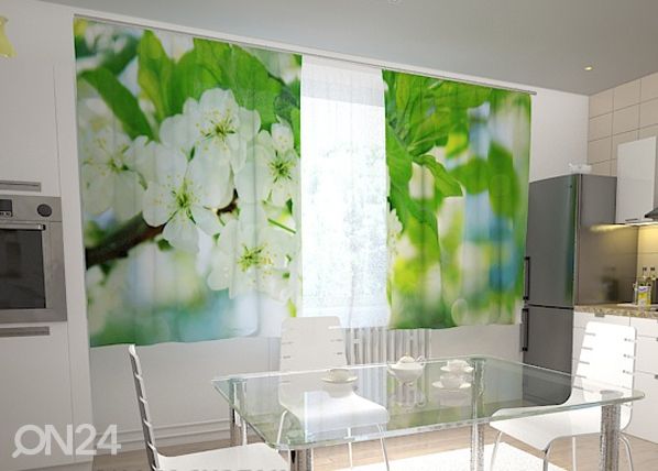 Просвечивающая штора Spring flowers for the kitchen 200x120 см