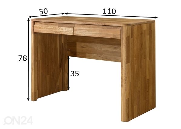 Рабочий стол из массива дуба Lausenne 110 размеры